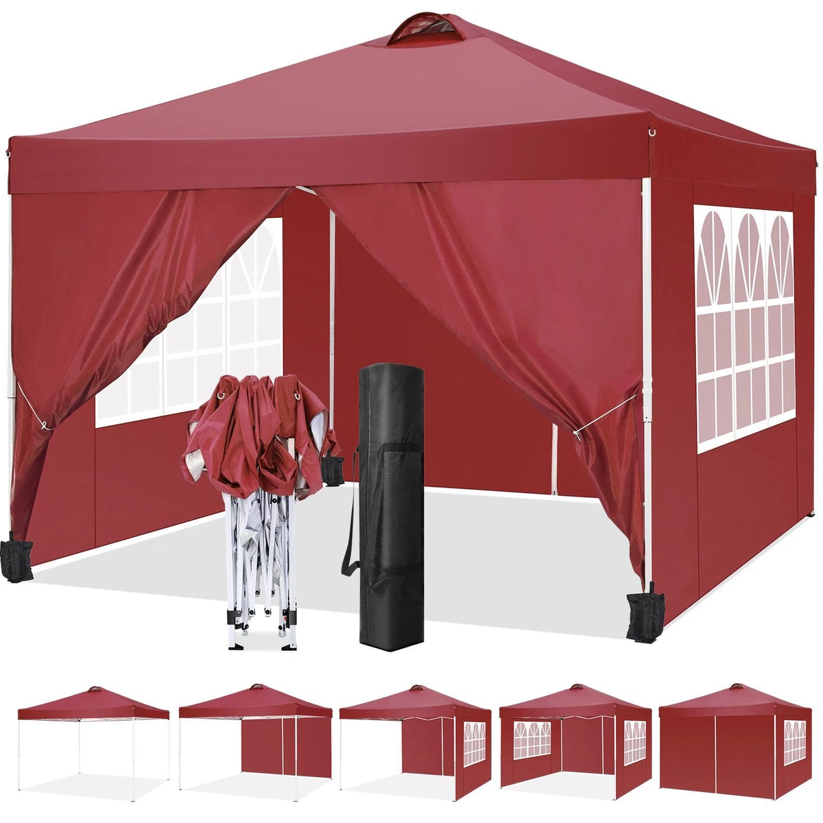 Canopy 10x10ft Waterproof Tent Instant Event Shelter Outdoor Party Sun Shade
