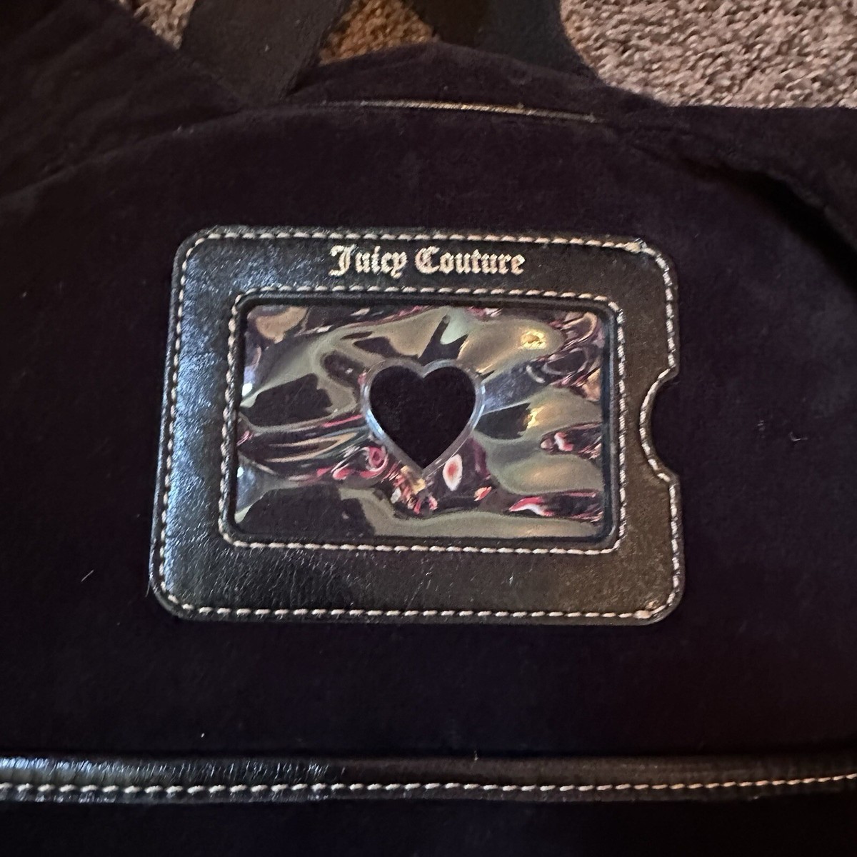 Y2K Vintage JUICY COUTURE Black Velour BACKPACK Bookbag  display picture 3