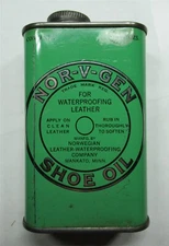 Vintage Nor-V-Gen Siliwax shoe oil can tin Barnyard acid proof #7