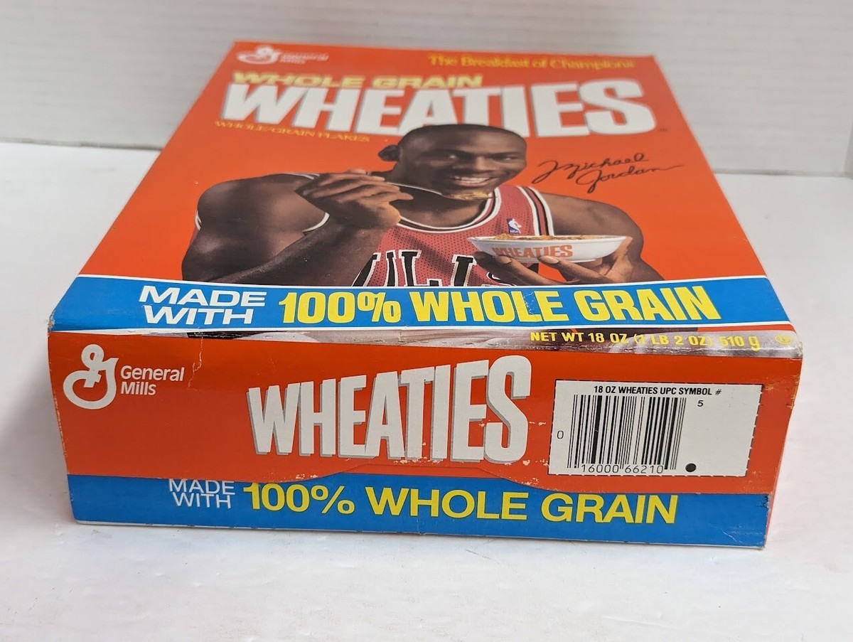1989 / 1990 Wheaties Michael Jordan Empty 18 oz Cereal Box NBA