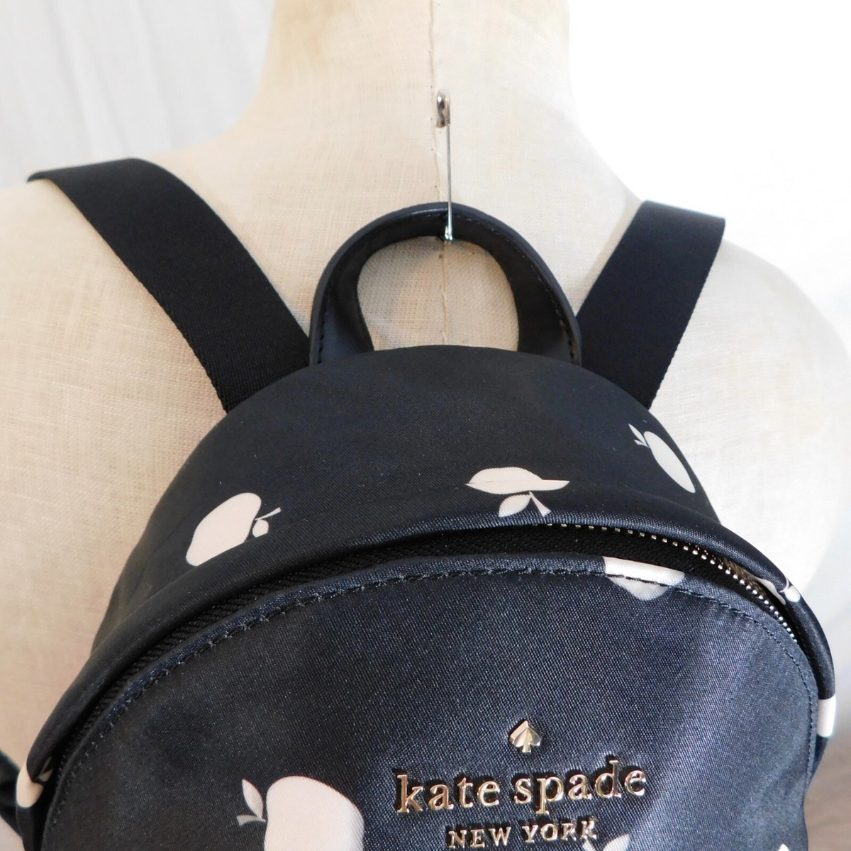 Kate Spade Chelsea The Little Mini Black Nylon Apple Backpack Bag Kate Spade Chelsea Mini The Little Better Orchard... | Depop main image 3