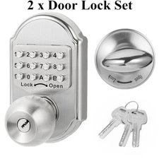 Keyless Entry Door Lock Deadbolt with Handle Set, Door Locks for Front Door