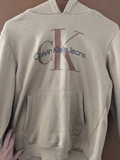 Calvin Klein Hoodie Large Girls 14/16 Long Sleeve Tan