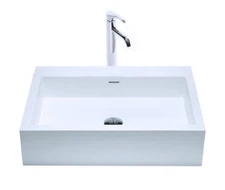 Designer Sink - Modern Cast Stone Sink - Solid Surface Sink - Eden Sink 24"