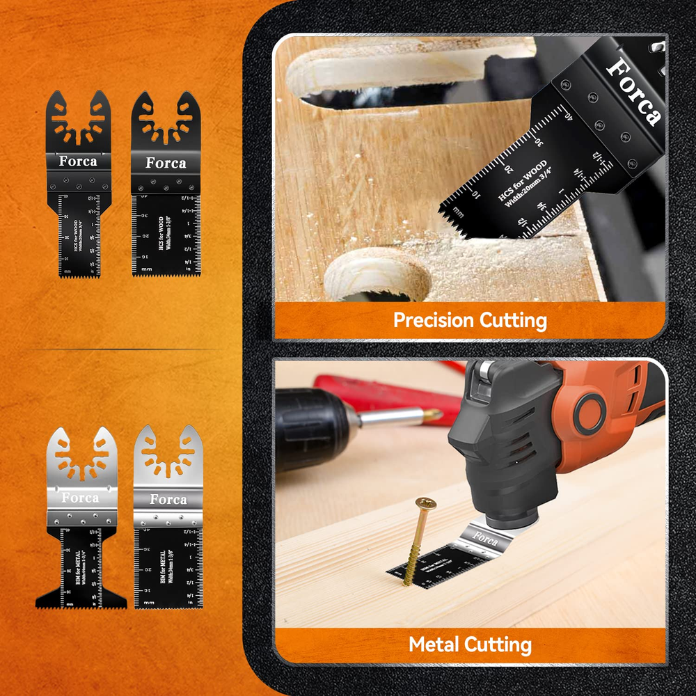 72Pcs Multi Tool Kit with Oscillating Saw Blades for Metal and Wood Cutting