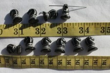 18x12mm Knight Chess Beads Black w/Silver Inlay Crafts Jewelry Making 10pc RS106