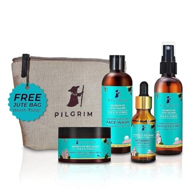 Pilgrim Korean Beauty Flawless Skin Face Care Kit With Vitamin C Night Serum SF