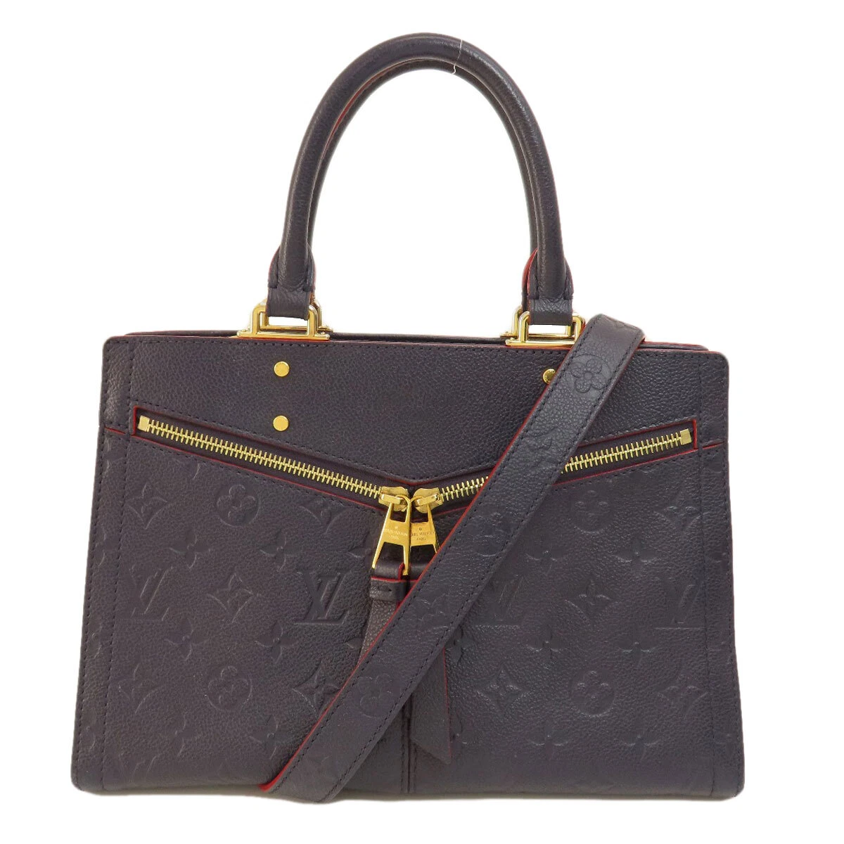 LOUIS VUITTON M54195 Handbag Three PM Marine Rouge Empreinte | eBay