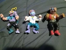 vintage teenage mutant ninja turtle figures lot of 3 1980's no accessories.