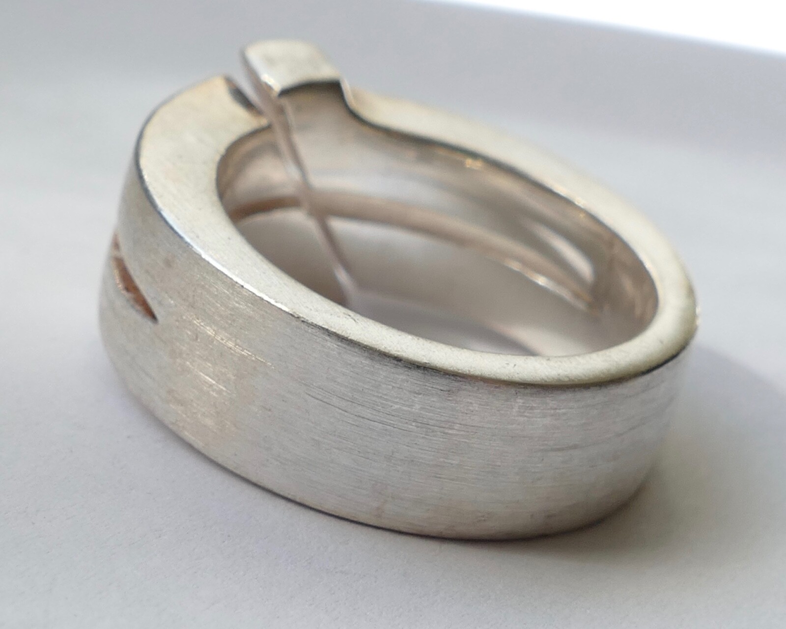 Solid designer ring simple timeless 925 silver vi… - image 2