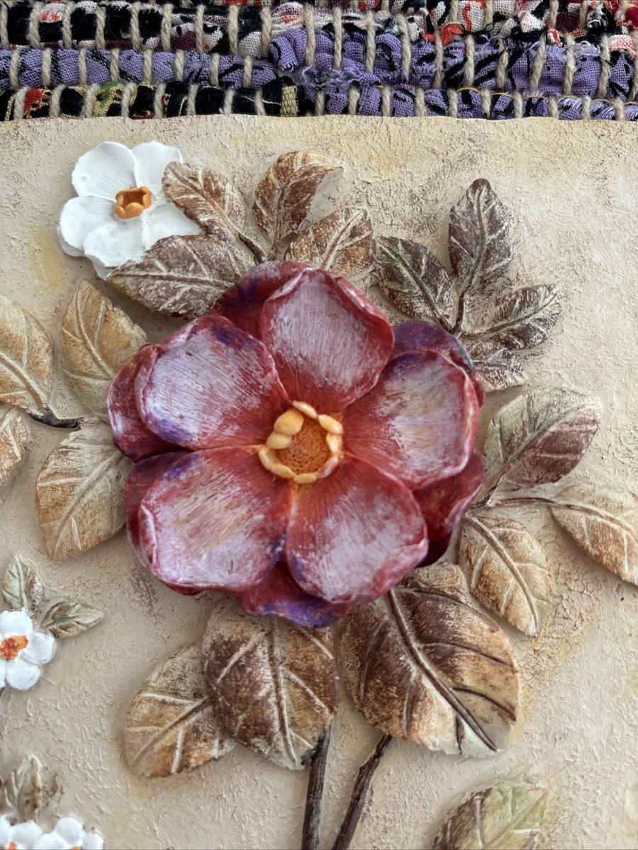 カラーの花のウォールプレート　壁掛け／Cheri Blum ヴィンテージ カラーの花のウォールプレート 壁掛け／Cheri Blum ヴィンテージ