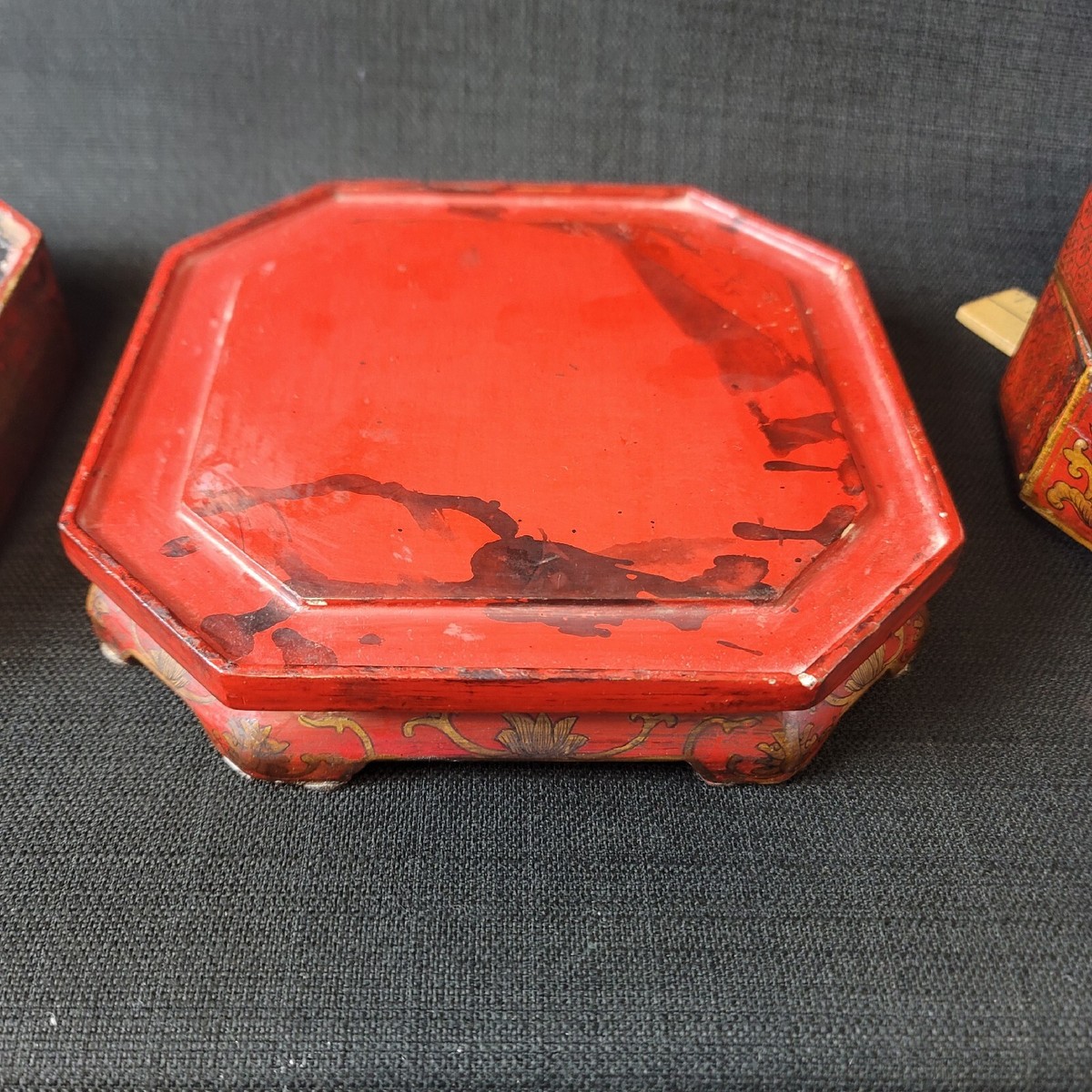 Vintage Chinese Red Lacquer Stacking Jewelry Box | eBay