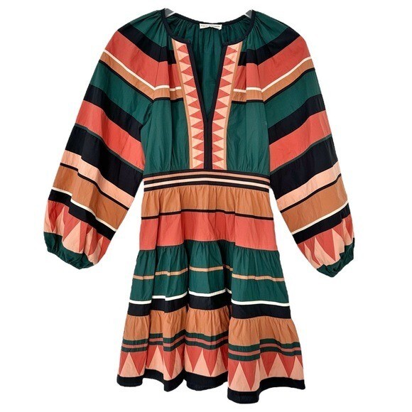 Ulla Johnson Mika Pine Seminole Patchwork Cotton … - image 3