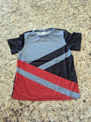 Shein Kids Boys 2pc Set Color Block Short Sleeve T-Shirt & Joggers Blk Red sz 7Y - Picture 3 of 16