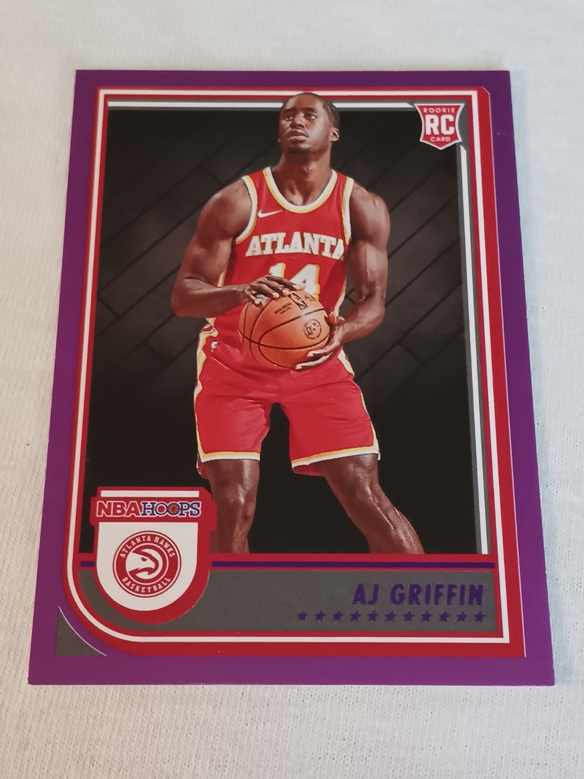 2022/23 HOOPS A.J. GRIFFIN PURPLE ROOKIE CARD #246 ATLANTA HAWKS