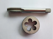 1pc HSS Machine 7/16-16 UN Plug Tap and1pc 7/16-16 UN Die Threading Tool Right 
