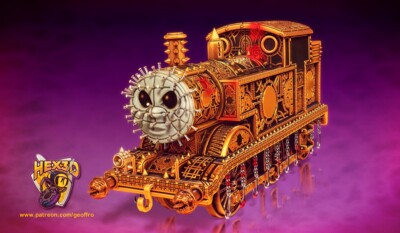 Thomas the Terror Train Hellraiser Resin printed DIY model kit 15cm tall
