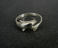 Ring Silver Dolphin Wrap Look Sterling Silver 925 RING Size 6 3/4