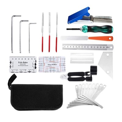 25Pcs Professional Guitar Repairing Maintenance Tool Guitar Setup Kits with Bag