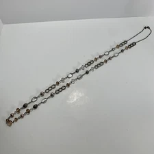 Loft Jewelry Ann Taylor Rhinestones Statement Necklace Silver Tone