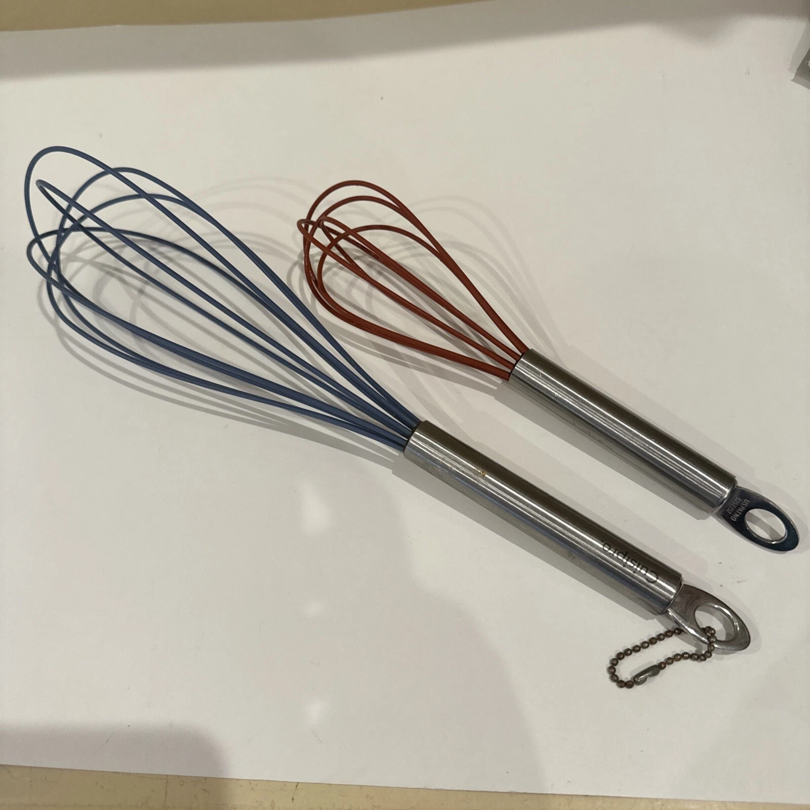 Cuisipro 9 Inch Silicone Whisk Red & 13 Inch Whisk Blue Set Of 2