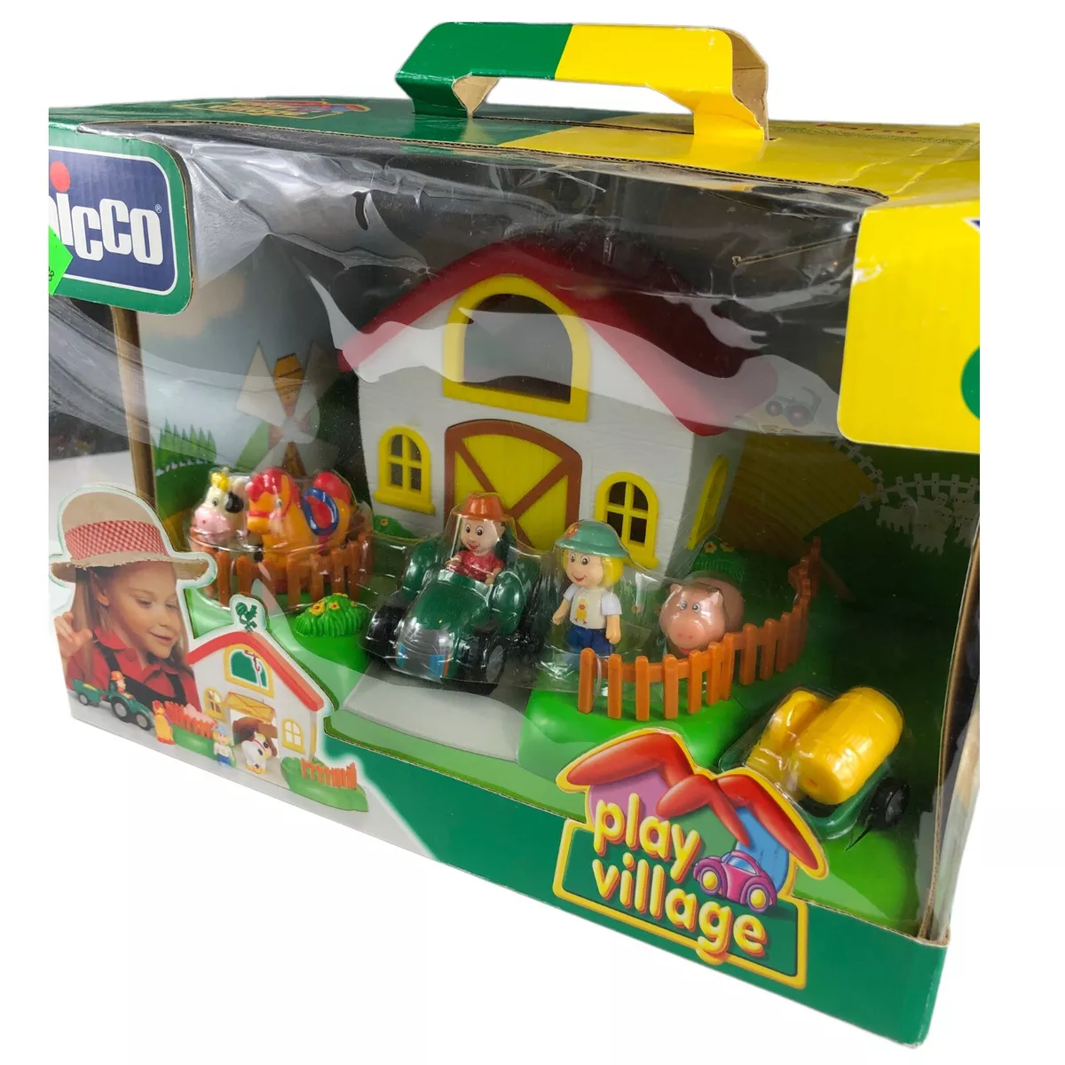 NEW Vintage Chicco Farm Play Village from Toys R Us Barn People Tractor Animals
