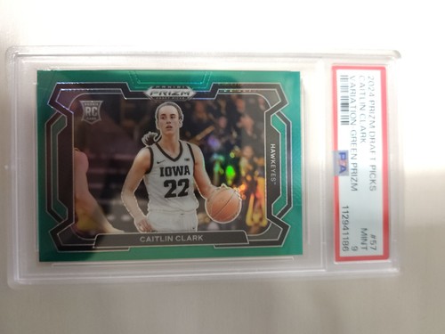 2024 Prizm Draft Picks #57 - Caitlin Clark RC, Green Prizm Rookie, PSA 9 MINT!!