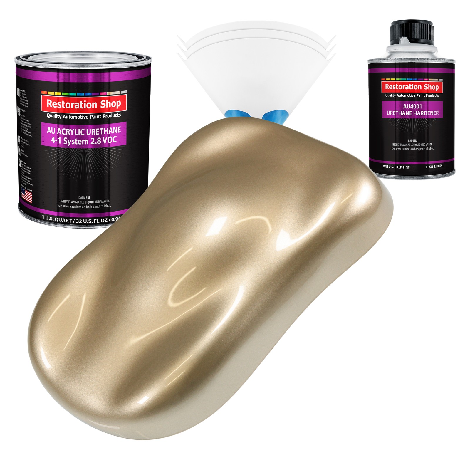 Restoration Shop Driftwood Beige Metallic Acrylic Urethane Auto Paint Quart Kit