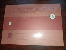 Baohong Academy watercolour paper pad block 100% cotton 300gsm Hot Pressed