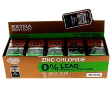 10pc Vinnic 9V Extra Heavy Duty Battery Compatible With 1604D 6F22 Eveready 1222