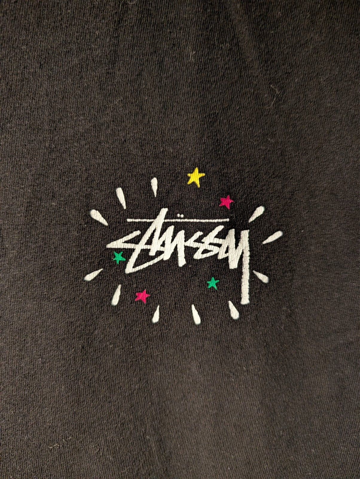 Vintage Stussy Skull Graphic T-Shirt Double Sided Y2K Streetwear Black Medium image 2