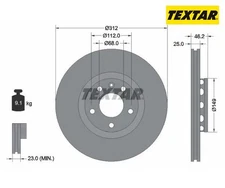 2pcs Brake Disc PRO+ TEXTAR 92106105 for Audi A4 Avant A4