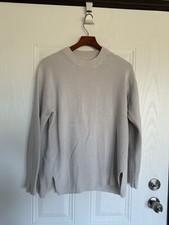 Lululemon Merino Wool-Blend Ribbed Crewneck Sweater white opal- 8/10