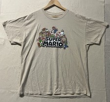 Super Mario Bros Tan Graphic T-shirt Size XL
