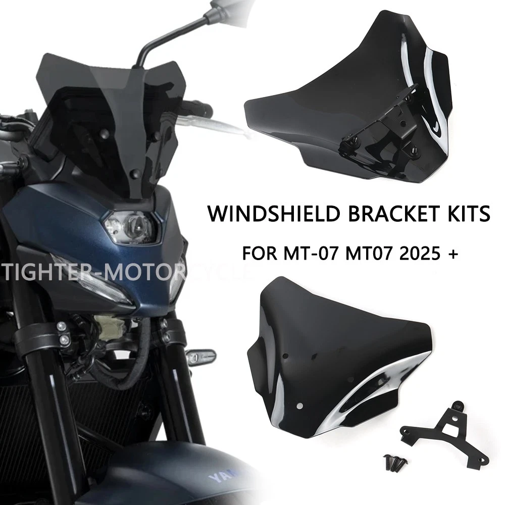 Motorcycle Windshield Voor YAMAHA MT07 FZ07 2013 2014 2015 2016 2017 2018 2019 2020 Motorfiets Voorruit FZ-07 MT 07 Voor Parabris FZ 07 MT-07 Voorruit Spoiler luchtdeflector (Kleur : 2018-2020Light S