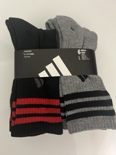 ADIDAS Mens Socks Crew Climacool Cushioned Everyday 6 Pair Shoe Size Large 8-12
