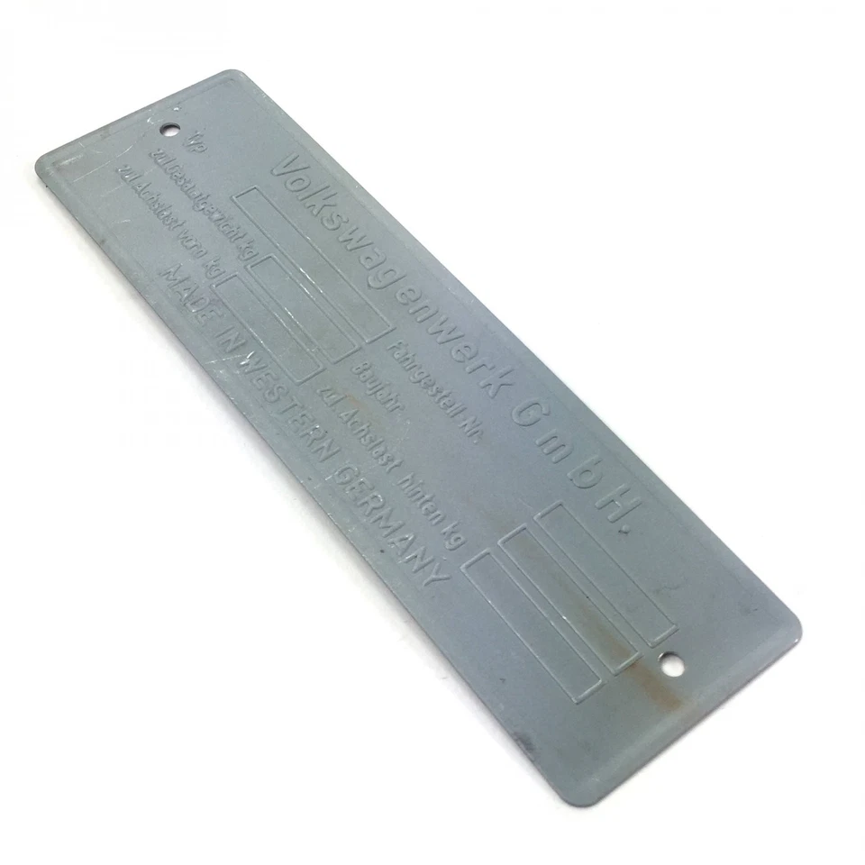 1949 - 1964 VW Volkswagen Early Metal VIN Name Plate fits Ghia Bug Bus Beetle - Image 2 of 4