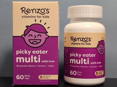 Renzo's Picky Eater Multi Kids Multivitamin Orange 60 Melty Tabs - New! Exp 5/26