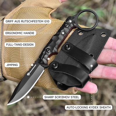 EDC Fixed Blade Knife with Sheath 7.08