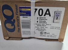 NEW Square D INDOOR MAIN LOAD CENTER Q024L70SCP 70A QO 2 Space 4 Circuit 80436