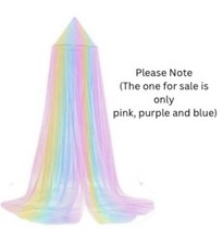 Princess Rainbow Bed Canopy Hanging Dome Mosquito Net Tent for Girls Room Decor