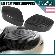 Pair Side Mirror Cover Cap Replacement For 2008-13 INFINITI G25 G37 Carbon Style