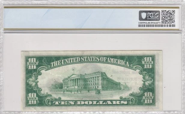 1929 $10 Federal Reserve Bank Note Cleveland fr. 1860-D PCGS 40 PPQ - Image 2 of 2