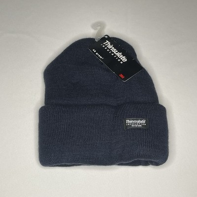 Thinsulate 40 Gram Beanie Knit Cap Hat Black Cuff 3M Adult One Size
