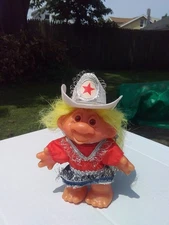 Original Troll Doll Figure- Sheriff Cowgirl With Star Cowboy Hat 