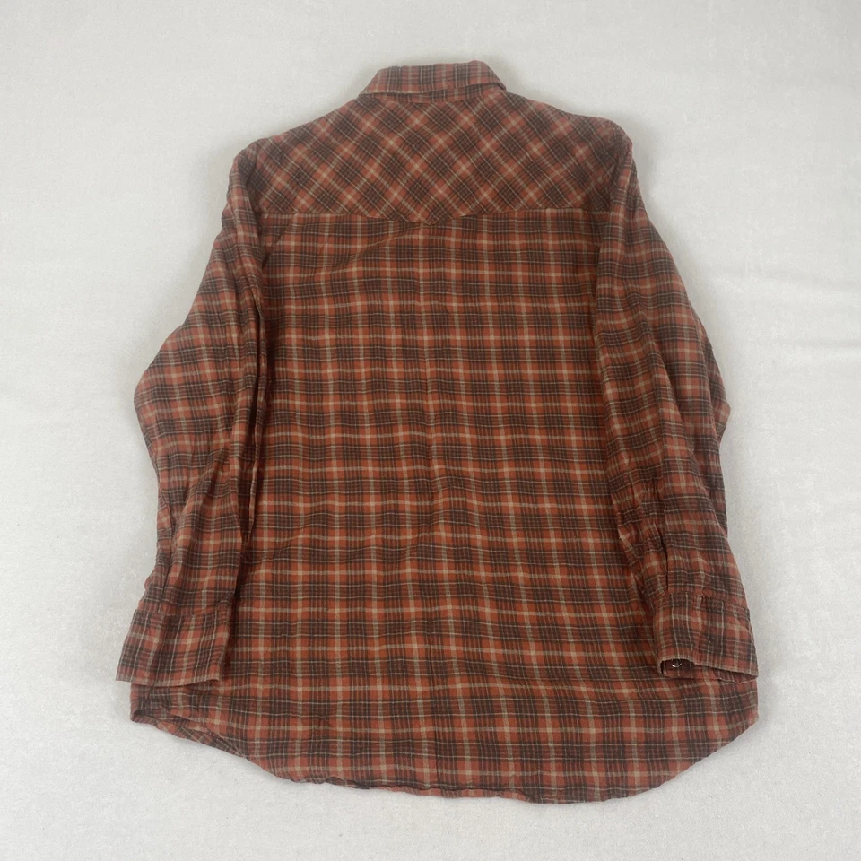 Franela a Cuadros Occidental Y2K Moose Creek Algodón Naranja Quemado Perla Botón a Presión 2XL Foto 2 de 4