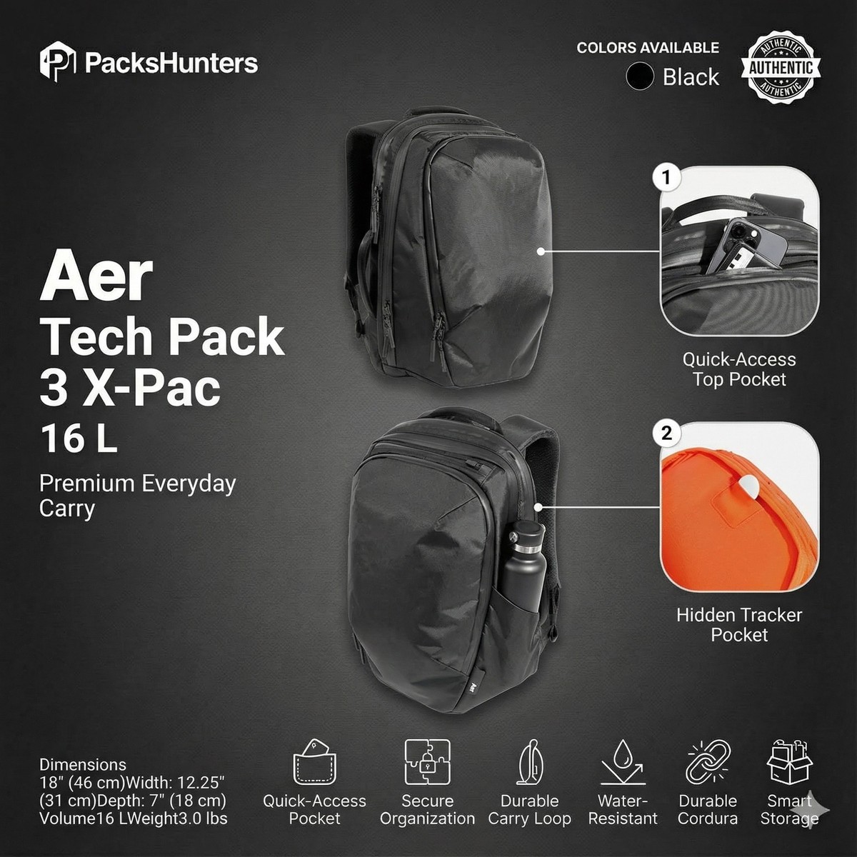 Aer Tech Pack 3 X-Pac - X-Pac Backpack Travel Laptop Carry On | eBay