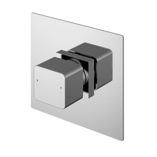 Empire Square Concealed Thermostatic Temperature Control Shower Valve - Chrome -
