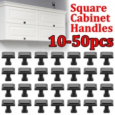 Matte Black Square Door Knobs Cabinet Handles Cupboard Drawer Kitchen Pulls