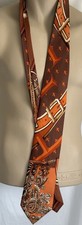 Men  s Vintage Rare Hermes Scarf Tie, Brown/oranges, Made In France